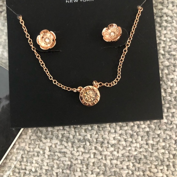 NWT Coach earrings and necklace set - Picture 2 of 2